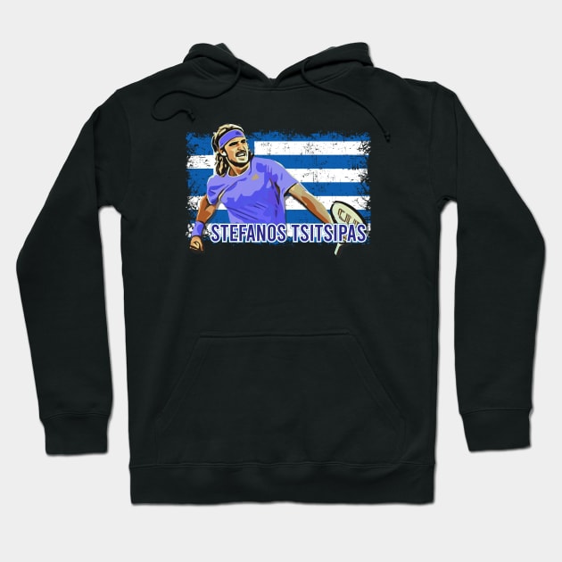 Stefanos Tsitsipas Tennis Player of Greece Hoodie by vlada123